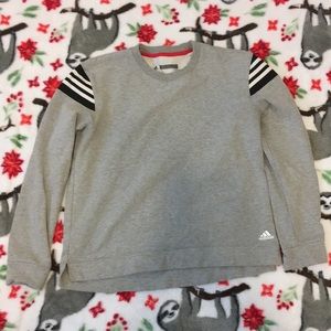Adidas Grey Pullover with Black and White Accents